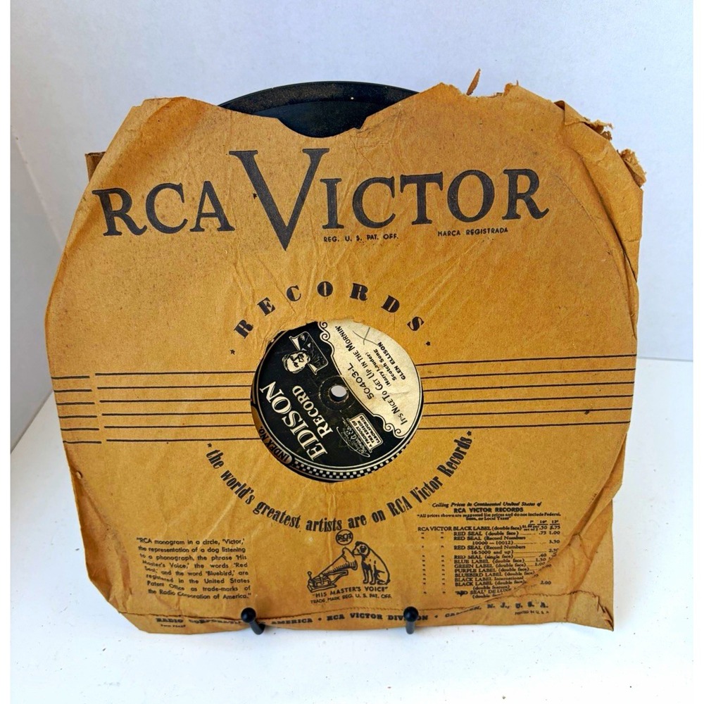 Edison Record Glen & Les "Bonnie, Bonnie Heather" 78 RPM Folk Single 50403-R